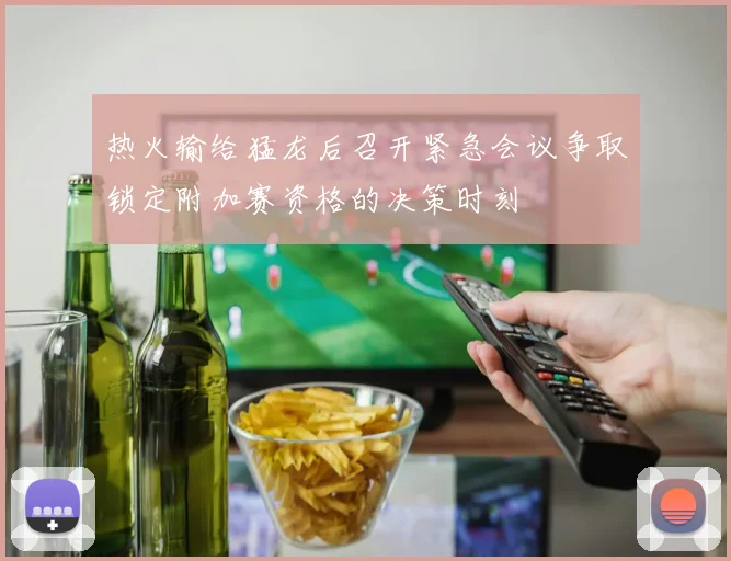 热火输给猛龙后召开紧急会议争取锁定附加赛资格的决策时刻